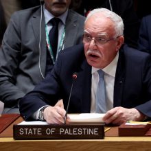 Palestiniečių diplomatijos vadovas: JT Saugumo Tarybos neveiklumas – nepateisinamas