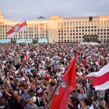 Minsko centre A. Lukašenkos priešininkai surengė naują didelį mitingą