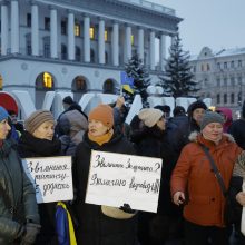 Maidane kelios dešimtys protestuotojų reikalauja grąžinti V. Zalužną