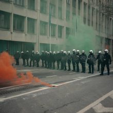 Po demonstracijų prieš COVID taisykles Briuselyje areštuota 11 žmonių