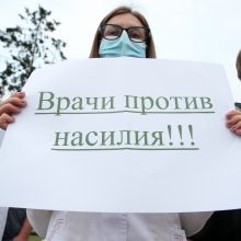 Minske daugiau kaip 130 medikų protestuoja prieš smurtą 