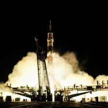 Į TKS sėkmingai išskrido raketa su trimis astronautais