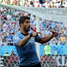 Urugvajaus futbolininkai užsitikrino vietą pasaulio čempionato aštuntfinalyje