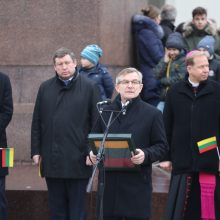 Gedimino pilies bokšte iškelta 2018-ųjų Lietuvos vėliava