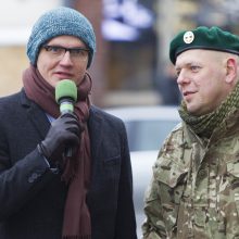 Naująjį bolidą B. Vanagas išbandė sostinės širdyje