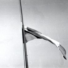 Įamžino: Gedimino pilies bokšto vėliava, kurią išsaugojo D.Burbulis, Sausio 13-ąją buvo nuleista iki pusės stiebo.