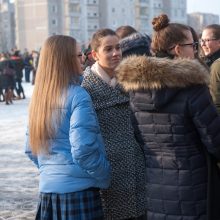 Tūkstančio gimnazistų sveikinimai Lietuvai geriausiai matėsi iš aukštai