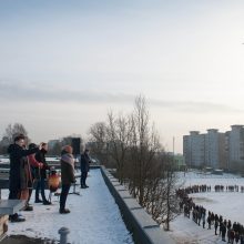 Tūkstančio gimnazistų sveikinimai Lietuvai geriausiai matėsi iš aukštai