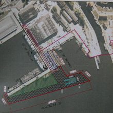 Schemoje matyti, kaip Uosto direkcija planuoja suformuoti naują teritoriją kruiziniam terminalui.
