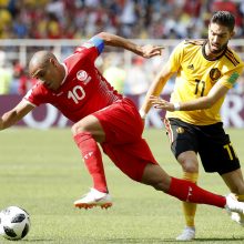 Belgijos futbolininkai užtikrintai pranoko Tunisą