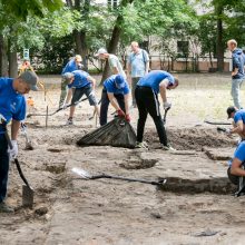 Didžiosios sinagogos komplekso teritoriją Vilniuje vėl tyrinėja archeologai