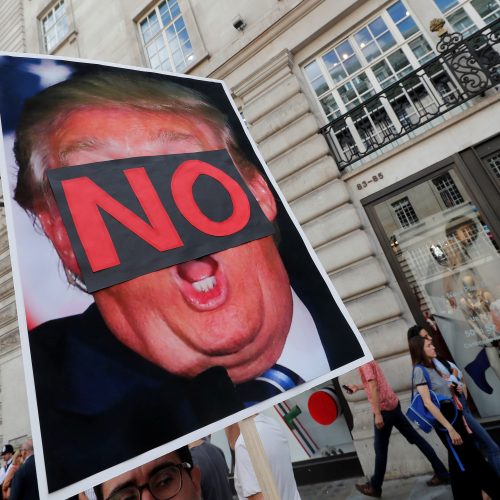 Protestas Londone prieš D. Trumpo vizitą  © Scanpix nuotr.