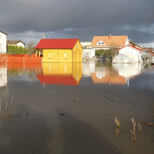 Purmaliuose vanduo tuoj sieks namų stogus  © Vytauto Liaudanskio nuotr.