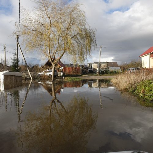 Purmaliuose vanduo tuoj sieks namų stogus  © Vytauto Liaudanskio nuotr.