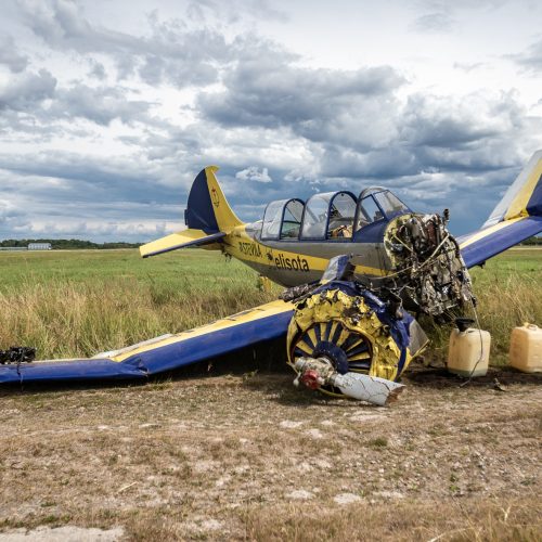 Aleksoto aerodrome nukrito lėktuvas  © Eitvydo Kinaičio nuotr.