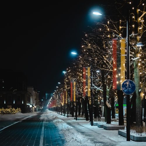 Kaunas dabinasi trispalvės spalvomis  © Eitvydo Kinaičio nuotr.