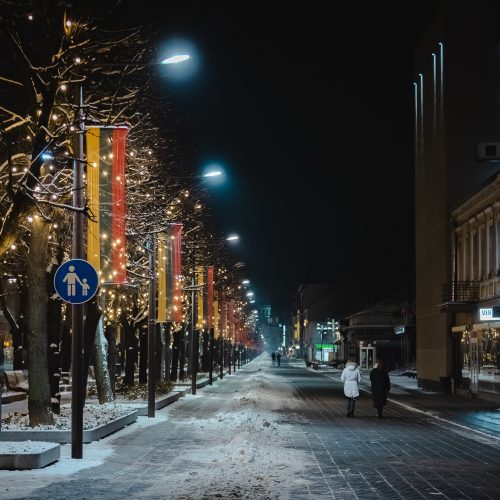 Kaunas dabinasi trispalvės spalvomis  © Eitvydo Kinaičio nuotr.