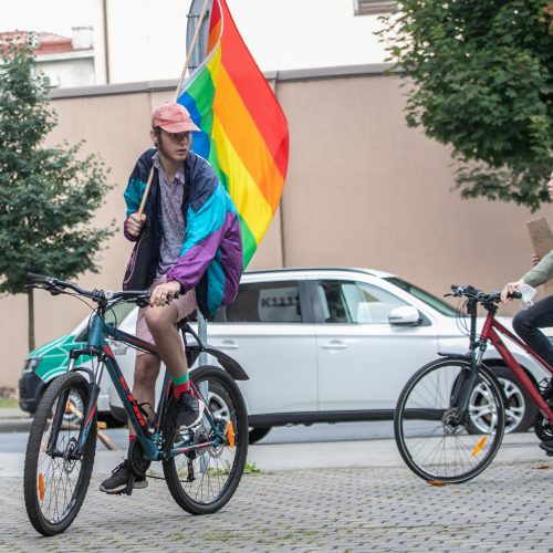 LGBT eisenos palaikymo akcija  © Justinos Lasauskaitės nuotr.