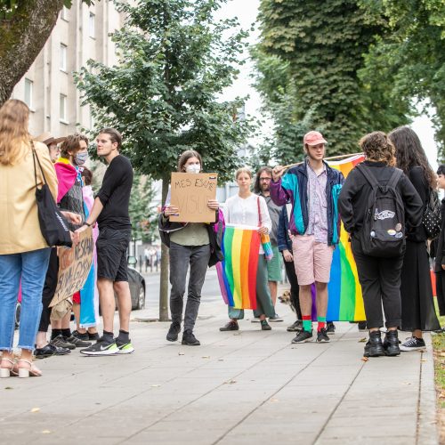 LGBT eisenos palaikymo akcija  © Justinos Lasauskaitės nuotr.