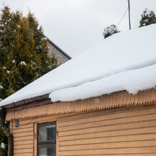 Gausus sniego sluoksnis padengė Kauno stogus  © Justinos Lasauskaitės nuotr.