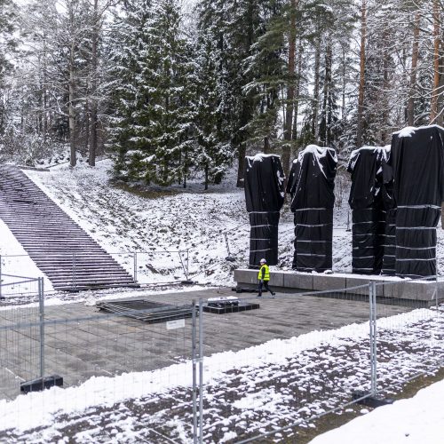  Vilniaus Antakalnio kapinėse prasidėjo stelų nukėlimo darbai  © I. Gelūno / BNS nuotr.