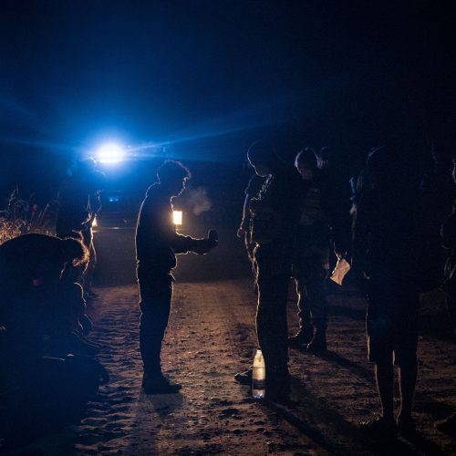 Lietuvos kariuomenės naktinis patrulis pasienyje  © I. Budzeikaitės / KAM nuotr.