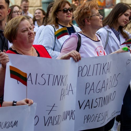 Jaunieji gydytojai Vilniuje surengė šventinį mitingą  © P. Peleckio / Fotobanko nuotr.