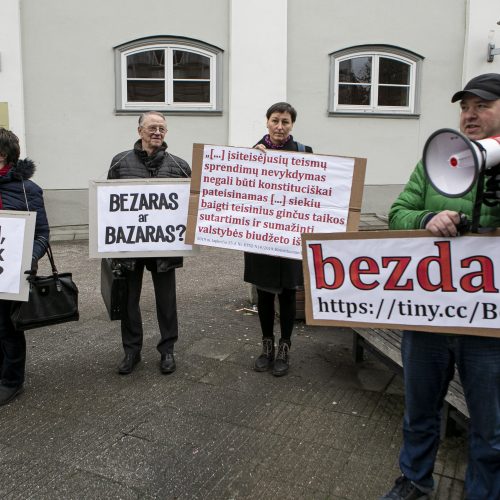 Piketas dėl statybų Senamiestyje  © P. Peleckio / Fotobanko nuotr.