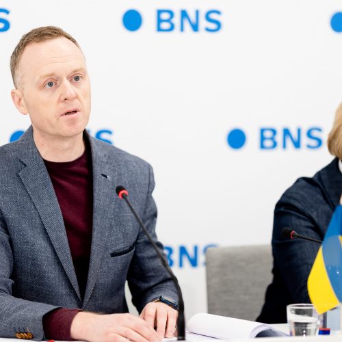 Spaudos konferencija apie Vilniaus vairuotojų streiką  © L. Balandžio / BNS nuotr.