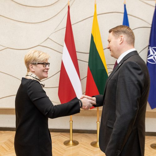 Lietuvoje vieši Latvijos parlamento pirmininkas  © P. Peleckio / BNS nuotr.