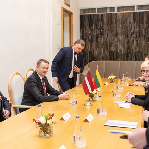 Lietuvoje vieši Latvijos parlamento pirmininkas  © P. Peleckio / BNS nuotr.