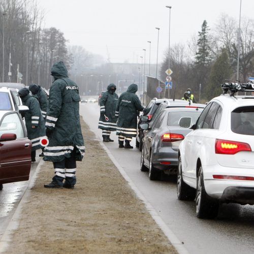 Klaipėdos policijos pareigūnai dirba postuose  © V. Liaudanskio nuotr.