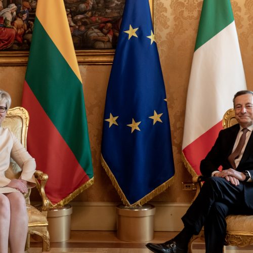 Premjerės I. Šimonytės vizitas Italijoje  © L. Penek / Vyriausybės kanceliarijos nuotr.