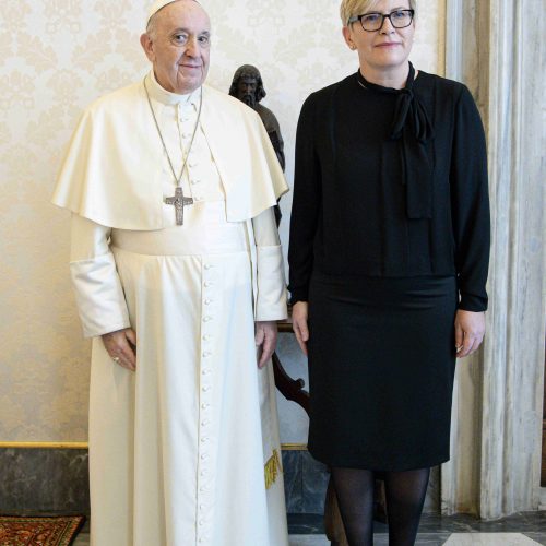 Lietuvos premjerė susitiko su popiežiumi  © „Vatican Media“ nuotr.