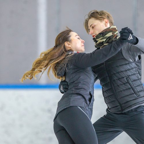 Šokių ant ledo olimpiečių treniruotė Kaune  © Evaldo Šemioto nuotr.