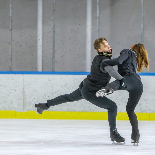 Šokių ant ledo olimpiečių treniruotė Kaune  © Evaldo Šemioto nuotr.