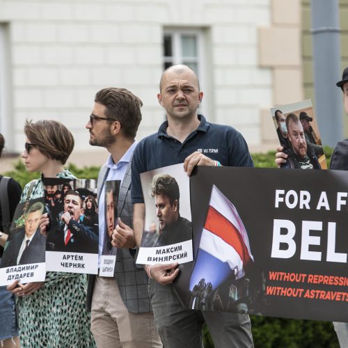 Protestas prieš žmogaus teisių pažeidimus Baltarusijoje   © P. Peleckio / Fotobanko nuotr.