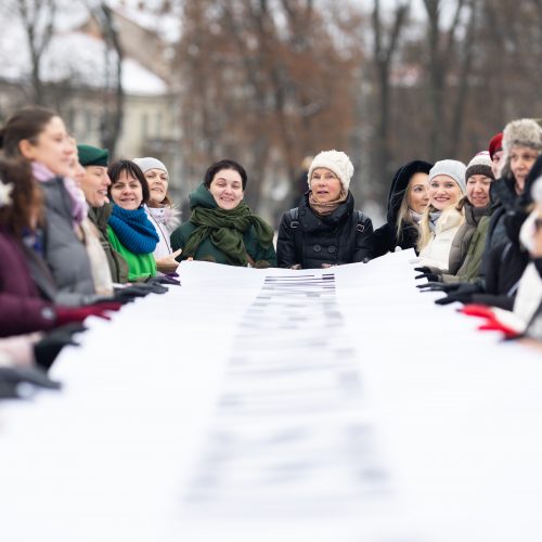 Akcija „Visos Vilniaus Eglės palaiko kalėdinę Vilniaus eglę“  © I. Gelūno / BNS nuotr.