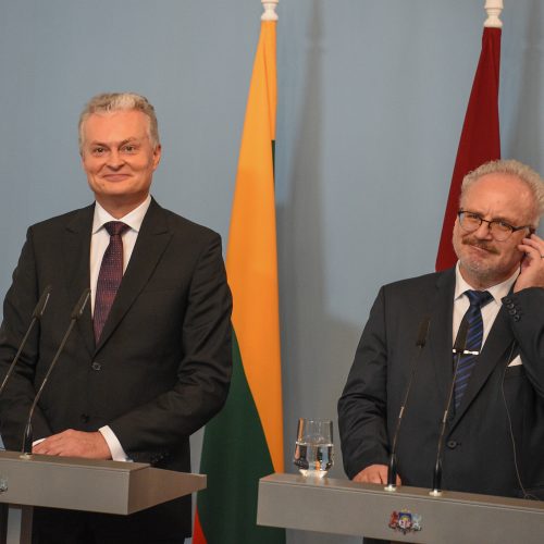 G. Nausėda susitiko su Latvijos prezidentu E. Levitu  © R. Dačkaus (LRP kanceliarijos) nuotr.
