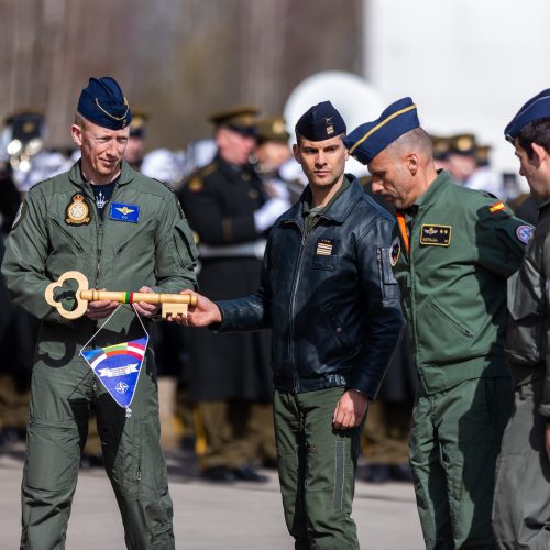 Simbolinio Baltijos oro erdvės rakto perdavimo ceremonija  © S. Lisausko / BNS nuotr.