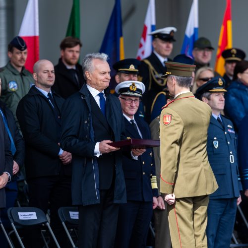 Simbolinio Baltijos oro erdvės rakto perdavimo ceremonija  © S. Lisausko / BNS nuotr.