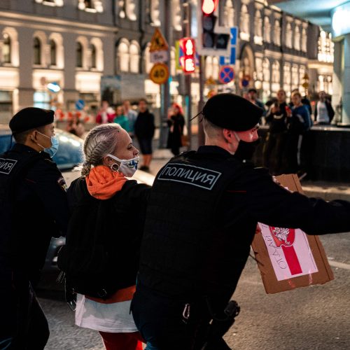 Ketvirta protestų naktis Baltarusijoje  © Scanpix nuotr.