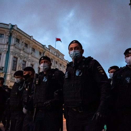 Ketvirta protestų naktis Baltarusijoje  © Scanpix nuotr.