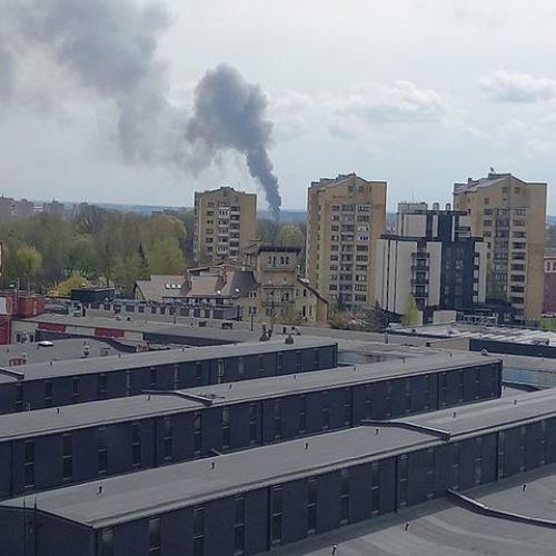 Didžiulis gaisras Kaune – atvira liepsna degė metalo krūva  © Justinos Lasauskaitės, skaitytojų, redakcijos nuotr.