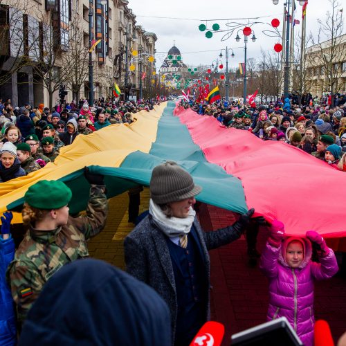 Šventinis trijų Baltijos valstybių pakėlimo ceremonija ir trispalvės nešimas   © Irmanto Gelūno / Fotobanko nuotr.