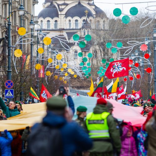 Šventinis trijų Baltijos valstybių pakėlimo ceremonija ir trispalvės nešimas   © Irmanto Gelūno / Fotobanko nuotr.