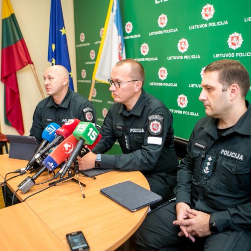 Spaudos konferencija dėl korupcijos skandalo Kauno policijoje  © Vilmanto Raupelio nuotr.