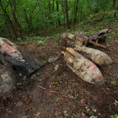 Aleksote aptikta mažiausiai pusšimtis aviacinių bombų  © Eitvydo Kinaičio, Vilmanto Raupelio nuotr.