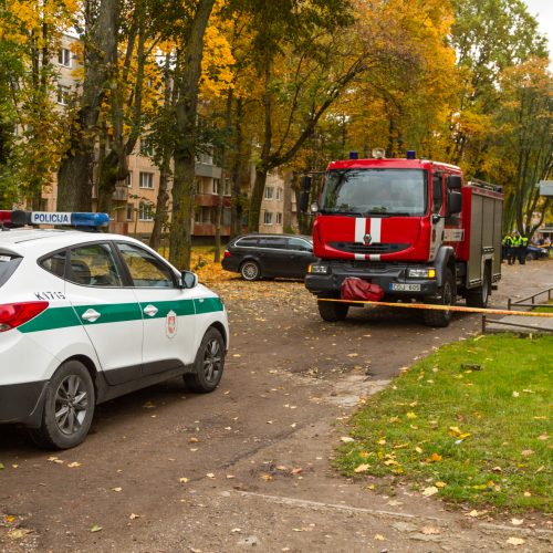 Dėl Kauno daugiabutyje rasto sprogmens – gyventojų evakuacija  © Laimio Steponavičiaus nuotr.