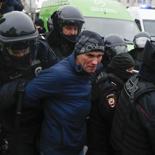 Maskvoje areštuojami protestuojantys A. Navalno šalininkai  © Scanpix nuotr.